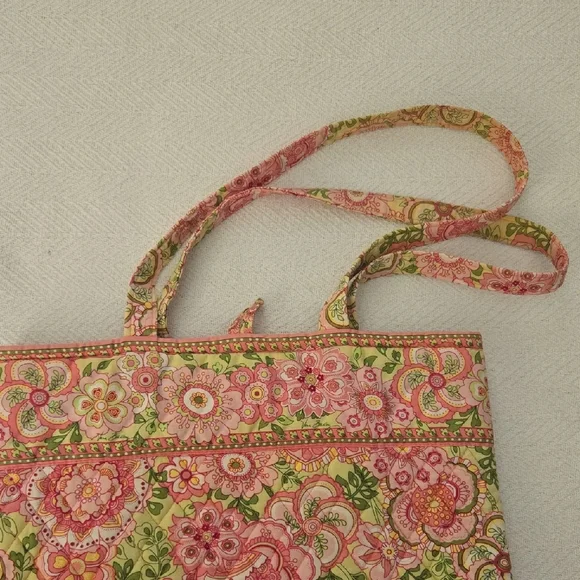 Vera Bradley Pink and Green Floral Tote --Medium - Picture 2 of 8